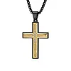 OPJ-002-cr075 Cross border explosive diamond cut cubic stone men's cross necklace Stainless steel pendant decorated sweater chain